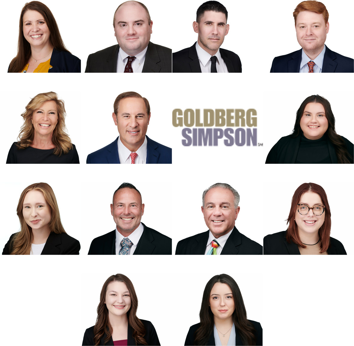 Goldberg-Simpson-Headshot-Grid-2025 Group of Headshots Ben Marcum Photography created for Goldberg Simpson